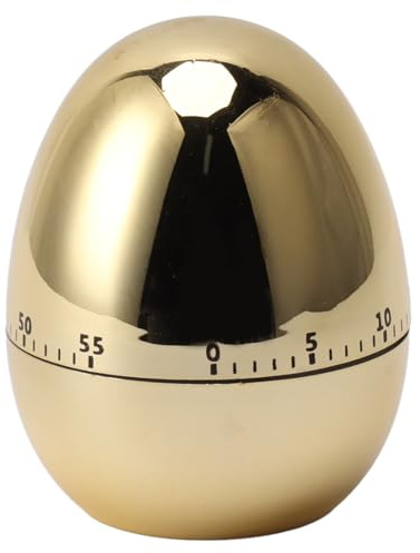 Ycauty Minuteur à œufs Mécanique 60 Minutes, Réveil de Cuisine Manuel, Minuteur à Compte à Rebours Rotatif pour la Cuisson au Four (Or)