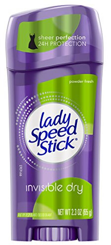Lady Speed Stick Stick de déodorant anti-transpirant invisible - Protection contre les odeurs toutes la journée - Fraîcheur de poudre - 65 g