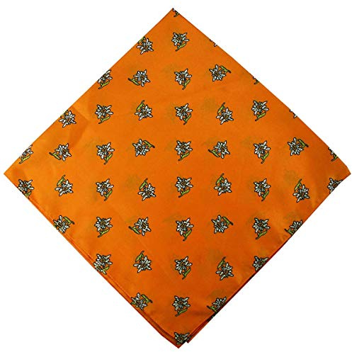 German Wear Trachtentuch Halstuch mit Edelweissmuster Nikituch 60x60