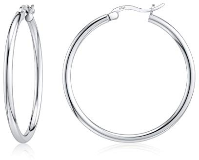 DALARAN Creolen Sterling Silber Creolen für Damen Sensitive Ears Hypoallergen Ohrringe 14/16/18/20/25/30/40mm