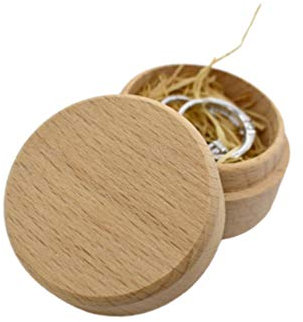 PRETYZOOM Holz Ringbox Mit Abdeckung Aufbewahrungsbox Für Schmuck Schatulle Für Ringe Aus Holz Und Leinen Praktisches Ringschmucketui