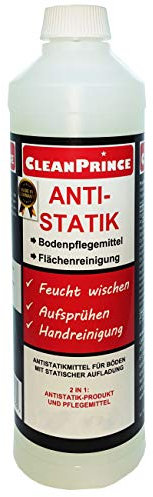 Cleanprince 1,0 Liter ANTI STATIK REINIGER Reinigungsmittel antistatische Wirkung | Flächenreinigung Bodenreinigung Böden mit statischer Aufladung | Ströme ableiten | Kunststoffböden