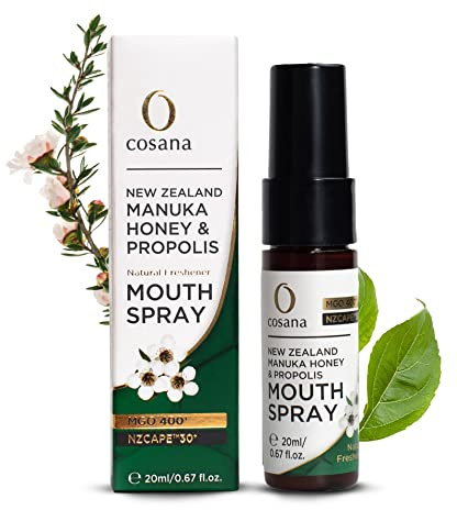 Cosana NZCAPE™30+ Propolis Halsspray mit Manuka Honig 400 MGO + aus Neuseeland & 100% Pur, Propolis Spray für Mund und Hals