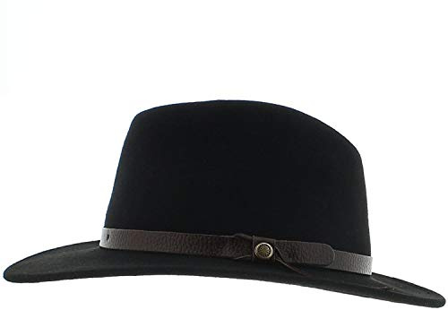 Votrechapeau - Sombrero Fedora - Fieltro impermeable - Almenza - Negro (63 cm)