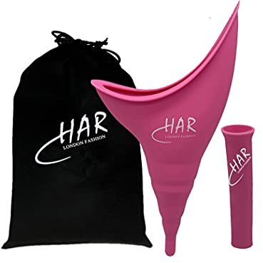 HAR LONDON FASHION Imbuto femminile - Imbuto per minzione Wee - Imbuto per pipì portatile riutilizzabile per donna (rosso)