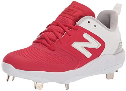 New Balance Scarpa da softball Velo V3 da donna in schiuma fresca, Rosso/bianco, 37 EU