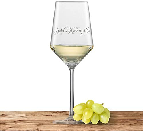 Weißweinglas - Schott Zwiesel Glas Sauvignon PURE - Lieblingsmensch Kaligrafie