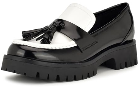 Nine West Women's Garry3 Loafer, Black/White 001, 9.5