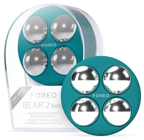 FOREO Bear 2 Body Advanced Microcurrent Body Sculpting Machine, Cellulite Massager & Lymphatic Drainage, Firm & Contour, Body Massager, Increases Absorption of Skin Care Products, Evergreen