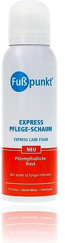 Fußpunkt Express Pflege-Schaum für besonders pilz-empfindliche Haut 125 ml mit Clotrimazol und Urea