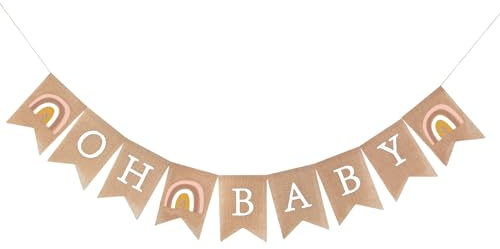 NATOSU Oh Baby Décoration de Baby Shower Fille garçon, fête de révélation du Genre, décoration de bannière de Guirlande, décoration de Baby Shower garçon Fille, révélation du Genre bébé