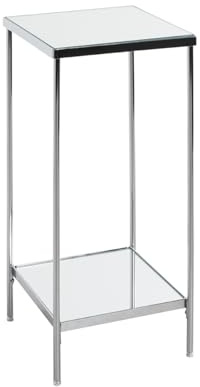 HAKU Blumensäule, Chrom, Metall, Spiegel 5 mm - Maße: B 28 x H 66 x T 28 cm, Style: Art Deco