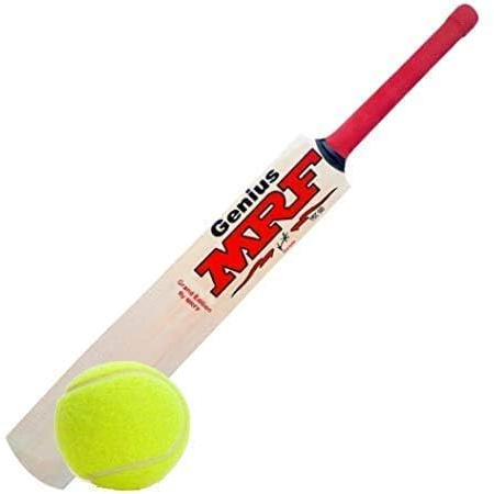 JaHaNa Sports Wooden Cricket Bat Popular Willow for Tennis, Rubber Ball (5 Number, Plain)