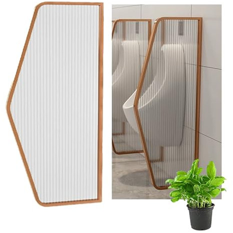 Urinal-Trennwand, Toilettentrennwand aus gehärtetem Glas, an der Wand montierte Urinal-Sichtschutzwand für Erwachsene, Toiletten-Sichtschutzwand, für öffentliche Orte, Einkaufszentren(Rose Gold)