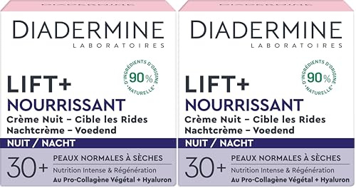Diadermine - Lift+ - Nourrissant - Crème de Nuit Anti-Rides Ultra Fermeté - 50 ml (Lot de 2)