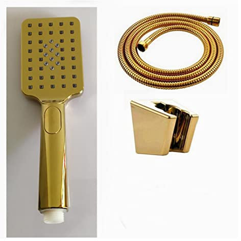 Pommeau de douche doré avec barre coulissante trois fonctions Finition dorée Comprend un support de pommeau de douche