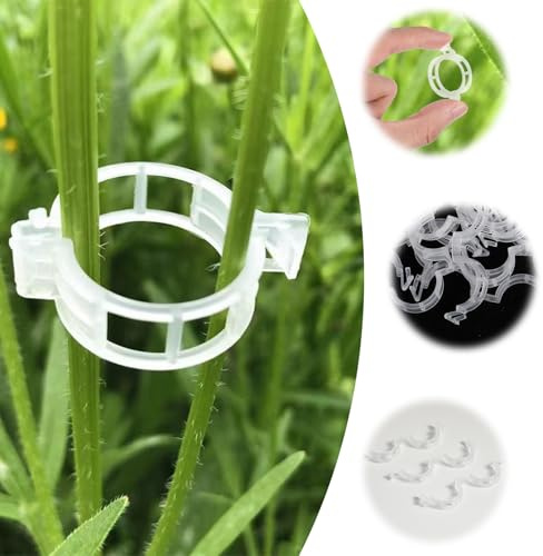 Tyqour 100 Stück Pflanzenclips Pflanzenklammern Tomatenclips Kunststoff Pflanzen Clips für Kletterpflanzen Pflanzenstützclip für Kletterpflanzen Gartenklammern für Unterstützen Pflanzen Gemüse Obst