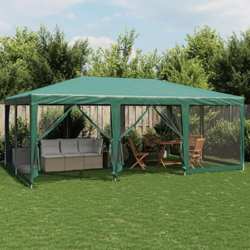 Xichuzi Tenda per Feste con 10 Pareti Laterali in Rete Verde 6x4 m HDPE,Tenda per Feste,Tende per Eventi e Tendoni,Tende per Gazebo Esterno-4010068