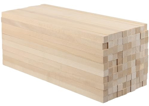 CHUIFAI 100 stycken kvadratiska trästavar 1 x 1 x 25 cm, pluggstänger, kvadratiska, trälister för pyssel, träblock av furu, träpinne, fyrkantig, träpinnar för gör-det-själv hantverk, trämodeller