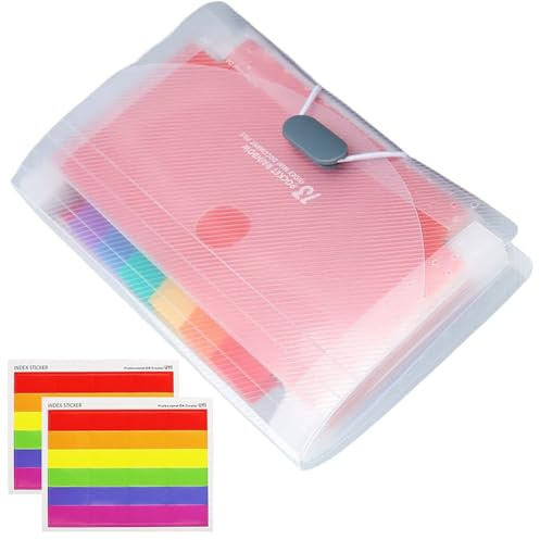 13 Taschen A6 Karteikarten-Organizer mit Blättern, tragbarer Karteikartenhalter für Studium & Revision – langlebig, leicht, ideal für Schule, Büro und Zuhause
