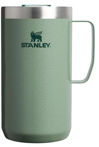 Stanley Everyday Camp Mug 24oz | Drink Through Lid | Cup for Coffee, Tea and Drinks | Insulated Stainless Steel Coffee Mug | BPA-Free | Hammertone Green