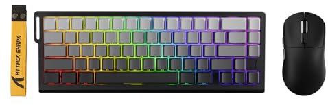 ATTACK SHARK X68 HE Tastiera Magnetica Cablata con X3 Mouse Gaming Wireless, Tastiera Rapid Trigger 8000Hz, Precisione RT di 0,01 mm, Mouse SUPERLIGHT da 49g, Sensore PAW3395,26000 DPI –Gradiente Nero
