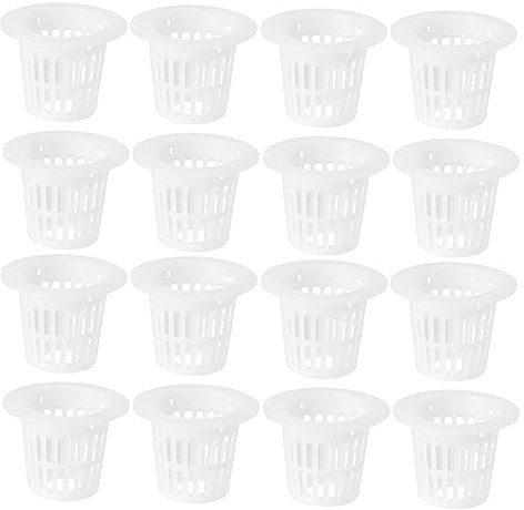 ifundom 33-42mm Hydroponic Net Pots for Soilless Culture 50pcs Plastic Slotted Basket Cups for Vegetable Growing and Orchids Sturdy Mesh Planting Baskets
