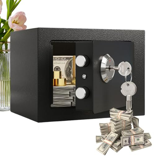 kdkskss Coffres-Forts pour la Maison,Coffre-Fort Domestique à Serrure Mécanique - Coffret Anti-Feu pour Valeurs Bijoux Voyage Maison Bureau