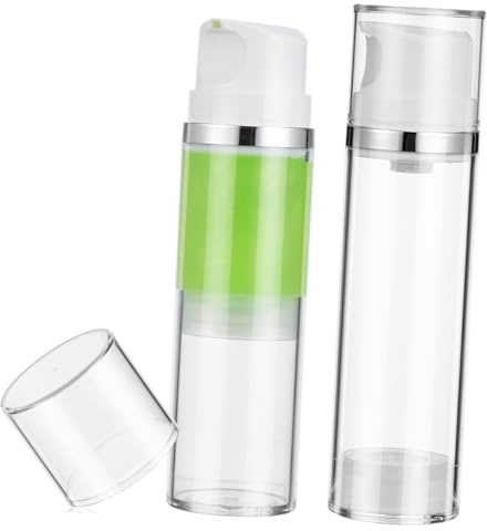 Hemobllo 2 pièces Flacon Pompe Airless Transparent Abs Distributeur Hydratant Rechargeable pour Voyage Pompe Lotion et Bouteille Cosmétique Vide Rechargeable