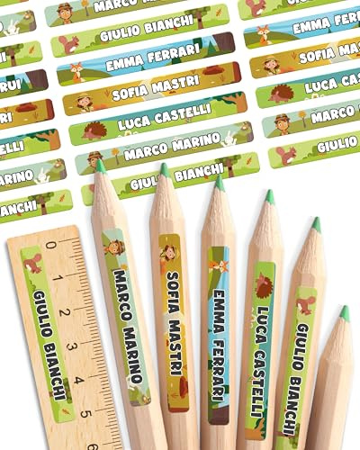 mycustomy – Namensaufkleber Kinder & Namensaufkleber Schule 0+ aus FSC-Papier mit Bio-basiertem Kleber – Etiketten Kleidung 50x6mm