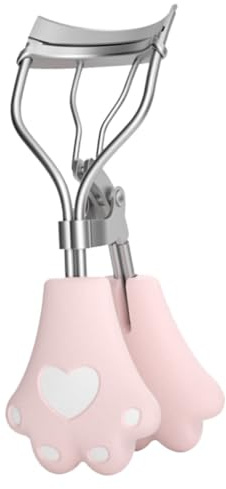 TOYZFRIENDY Herramienta para Rizar Pestañas Portátil de Acero Inoxidable y Abs Diseño Único en Color Rosa para Uso Diario y Ajuste de Pestañas Postizas