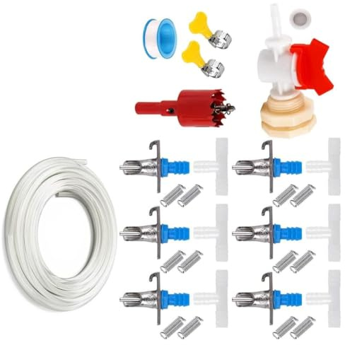 ECVGHD Kits d'arrosage pour clapier à lapin - Tétons à bec de canard - Abreuvoir à ressort
