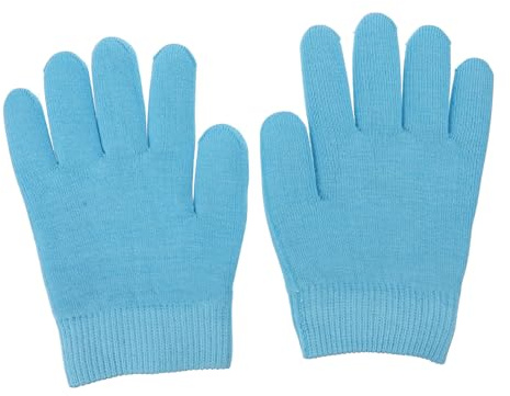 Guanti Idratanti in Gel e Cotone per Cura Mani, 1 Paio | Elastici, Creativi, Colore Blu, per Notte e Trattamento Idratante, Donna Uomo