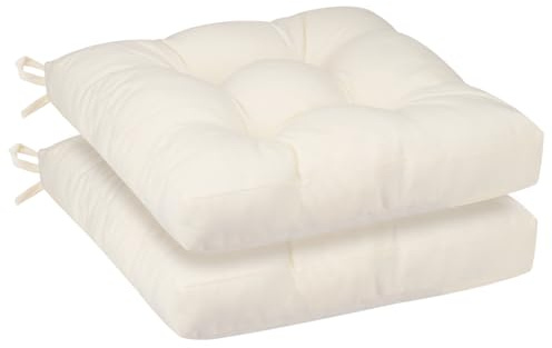 PRIMEPATIO Outdoor Sitzkissen 45x45x8 cm, 2er Set, UV-beständig, Beige | Wasserdichte Stuhlkissen für Gartenstühle, Terrassenmöbel und Rattansessel, langlebig für Balkon, Pool und Camping