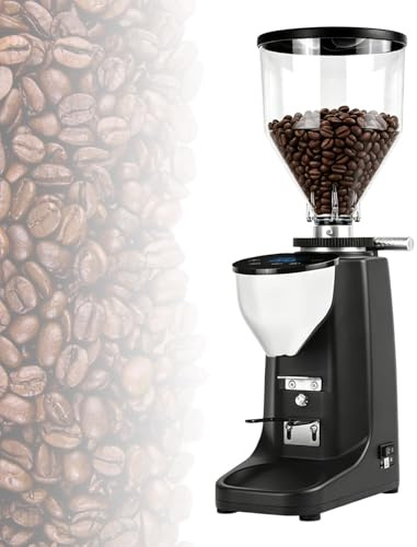 Barista Kaffekvarn Med Platta Malskivor 60 Mm, Elektrisk Kaffemalare Med Precisionsjustering, Automatisk Dosering, Tyst Och Effektiv För Espresso(Black)