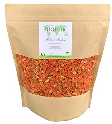 BIOPUR Tiernahrung Bio Möhren-Flocken 1,2kg für Hunde und Katzen