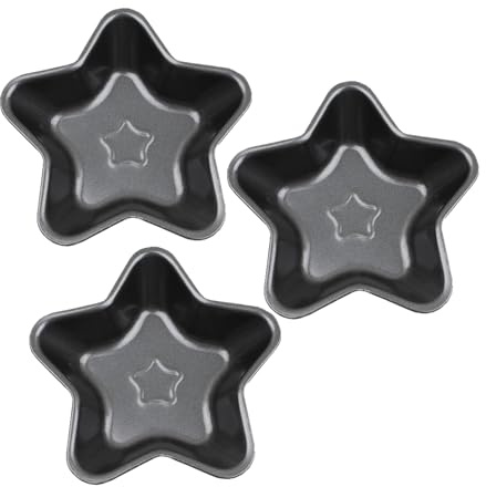3 Pack Mini Nonstick Pie Pans Mould Makers Baking Tin for Tarts,Tartlets,Cupcakes,Pies,Cheesecakes,Bread (Star)