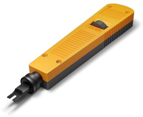 Flexzion Ethernet Punch Down Tool - 110 Blade Punchdown Tool Cutter for Keystone, Patch, Internet, LAN Network Cable Cat 8, Cat 7a, Cat 7, Cat 6a, Cat 6, Cat 5e, Cat 5, RJ45 Wire Cord | Adjustable Impact Tool with Reversible Cut/Punch Blade for Rj45, Patch Panels, Telephone Wire and Cat8-Cat3 Network Cables