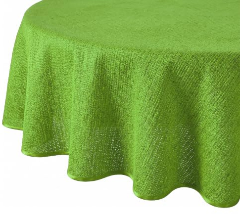 Tischdecke Outdoor Wetterfest Rund - Gartentischdecke Rund 160 cm Grün | Rutschfest, UV-beständig, abwaschbar & bei 30°C waschbar - Weichschaum PVC Tischdecke in 7 Farben