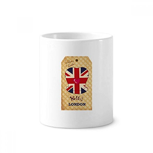 DIYthinker Formal hat UK London Stamp Britain Ceramic Toothbrush Pen Holder Mug White Cup 350ml Gift 9.6cm high x 8.2cm diameter