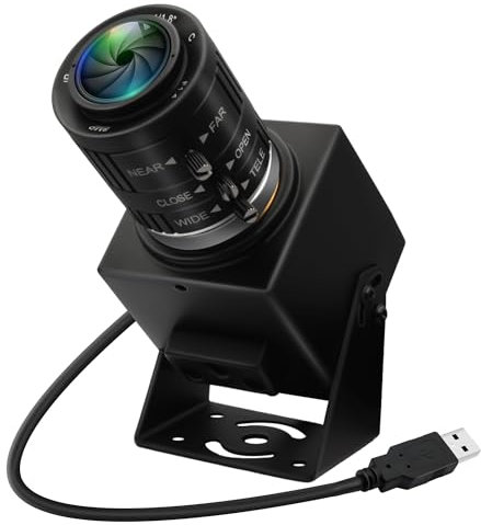 ELP 48MP USB-Kamera 8K Ultra HD USB-Kamera mit 3,6–10 mm 3-fach manuellem Zoomobjektiv Webcam für Computer Lightburn Nahaufnahmekamera für Lasergravierer Plug-and-Play zum Scannen von Dokumenten Gesic