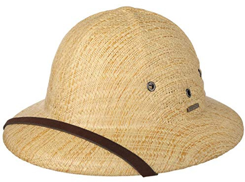 Stetson Cayo Tropenhelm Naturfarbener Safari Hut mit Kinnband und Luftösen Herren Frühjahr Sommer Natur One Size