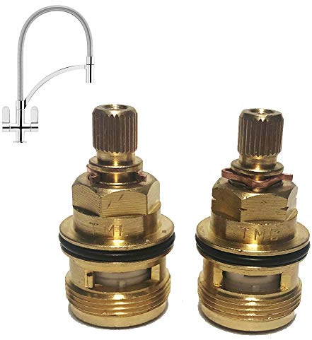 Franke Zelus 28 Spline Ceramic Tap Cartridge Valve Pair | Hot and Cold