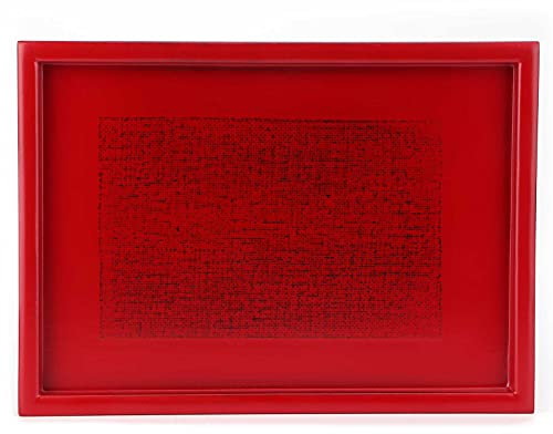 Plateau de service en bois pour petit déjeuner, thé, cérémonie, fournitures de maison, pour nourriture, café, cupcakes, fête, restaurant (rouge) 29 x 20 x 3 cm