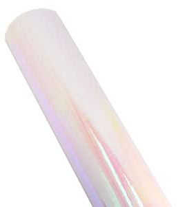 Geschenkpapier 70cm x 2m Rolle glänzend Geburtstag Hochzeit Packpapier Bastelpapier weiß irisierend
