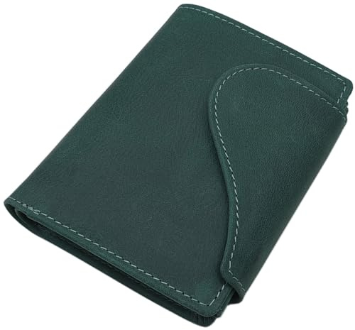 myledershop Vollrindleder Damen Hochformat Geldbörse (Ohne Prägung/Petrol) | RFID & NFC Schutz, inkl. Nähset, Geldbeutel, Portemonnaie, Geldtasche
