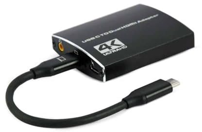 GEMBIRD ADAPTADOR USB-C A DOBLE HDMI 4K 60HZ NEGRO