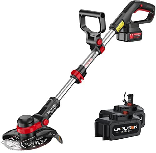 Cordless String Trimmer Grass Trimmer, Electric Handheld Garden Lawn Mower, Bdjustable Length 36V Grass Trimmer and Edger for Lawn Trimming, Gardening, 2 Battery and Charger Included