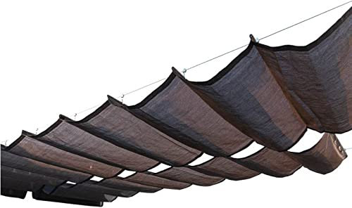 Geovne Einziehbares Sonnensegel,U Shape Wave-Sun Sonnensegel,Atmungsaktives Wave Shade Sail Markise,90% UV-Block Pergola Vordach,Wellenabfall Dach,für Terrasse,Veranda,Anpassbar (1.5x7m/4.9x23ft)