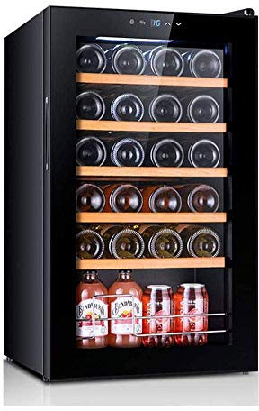 Wine Cooler Refrigerator,24 Bottle Built-in or Free-standing Frost Free Compressor Wine Refrigeratorwith Digital Memory Temperature Control for White and Red Wines Constant Temperature of 5-18